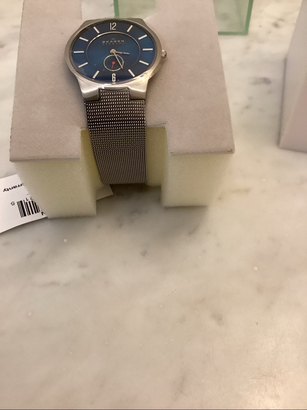 Skagen Silver Case Watch with Blue Sunray Dial - Picture 7 of 8